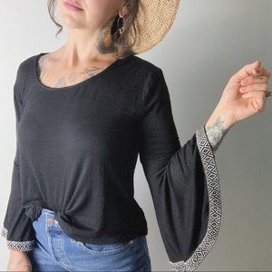W5 Concepts Embroidered Bell Sleeve Top